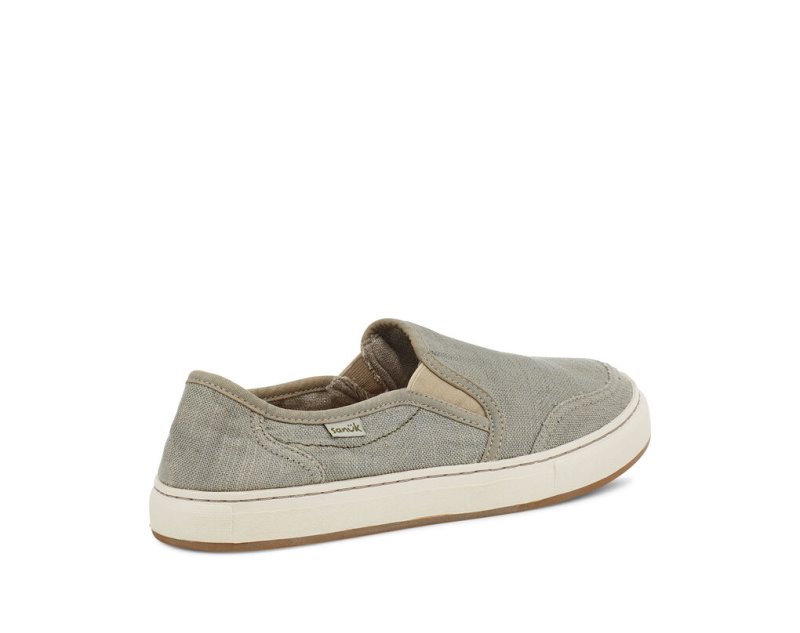 Sanuk Tideline Hemp Slip On Men's Sidewalk Surfers Light Grey | Canada 224VRW